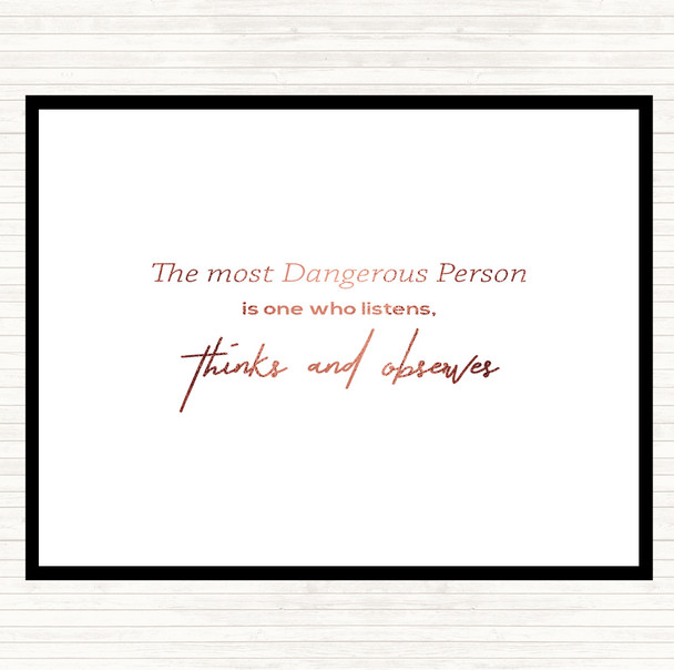 Rose Gold Thinks And Observes Quote Mouse Mat