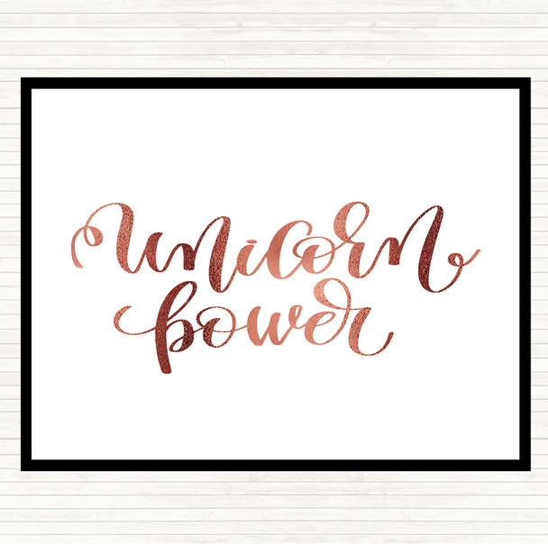 Rose Gold Unicorn Power Quote Mouse Mat