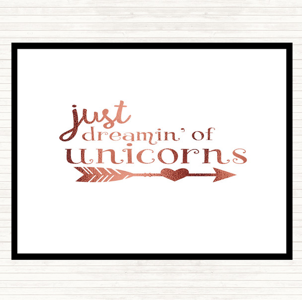 Rose Gold Unicorns Quote Mouse Mat