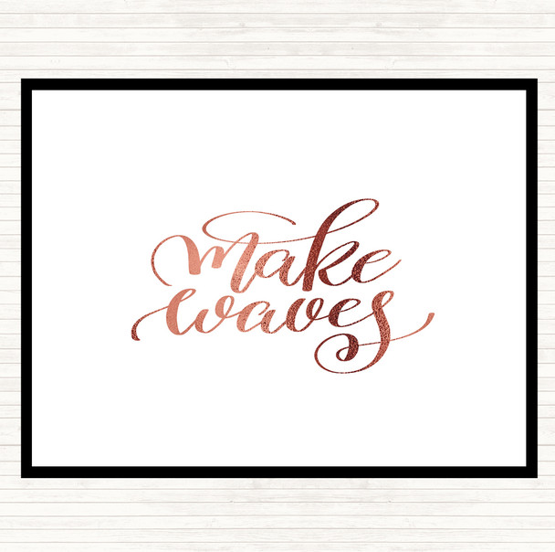 Rose Gold Waves Quote Mouse Mat