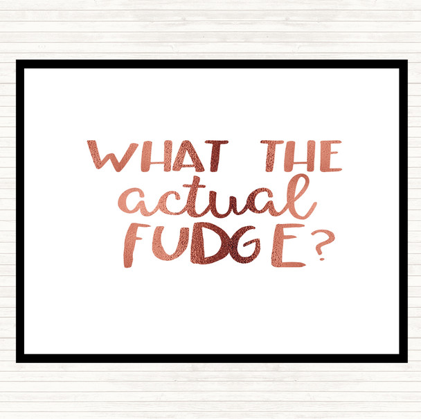 Rose Gold What The Actual Fudge Quote Mouse Mat