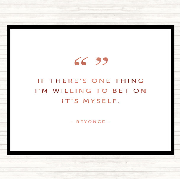 Rose Gold Bet On Myself Quote Mouse Mat