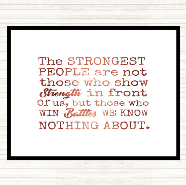 Rose Gold Win Battles Quote Mouse Mat