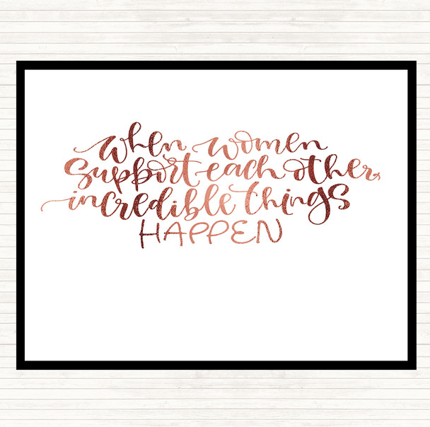 Rose Gold Women Support Quote Mouse Mat