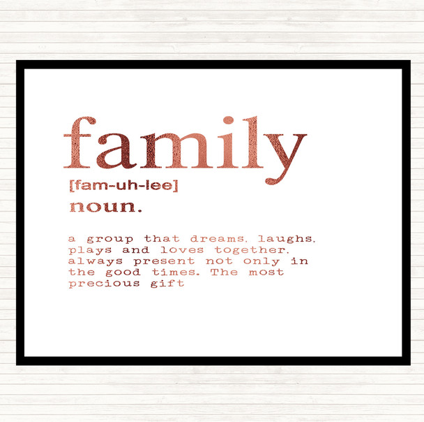 Rose Gold Word Definition Family Quote Mouse Mat