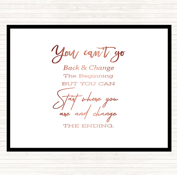 Rose Gold You Cant Go Quote Mouse Mat