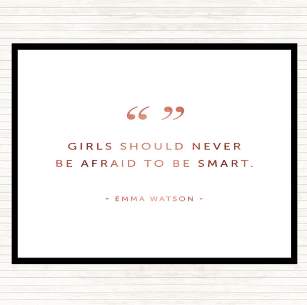 Rose Gold Afraid To Be Smart Quote Mouse Mat