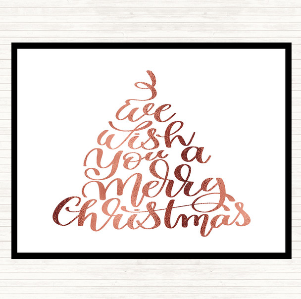 Rose Gold Christmas I Wish You A Merry Xmas Quote Mouse Mat