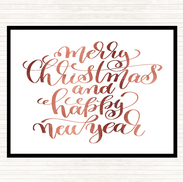 Rose Gold Christmas Merry Xmas New Year Quote Mouse Mat