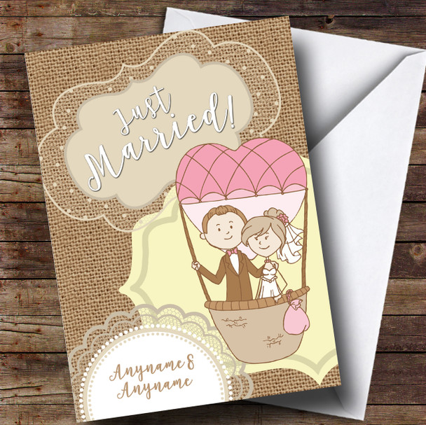 Couple Balloon Wedding Day Customised Card