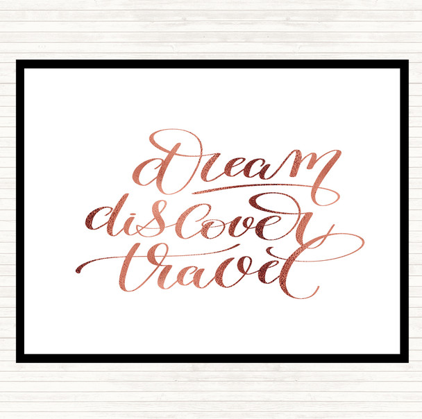 Rose Gold Discover Travel Quote Mouse Mat