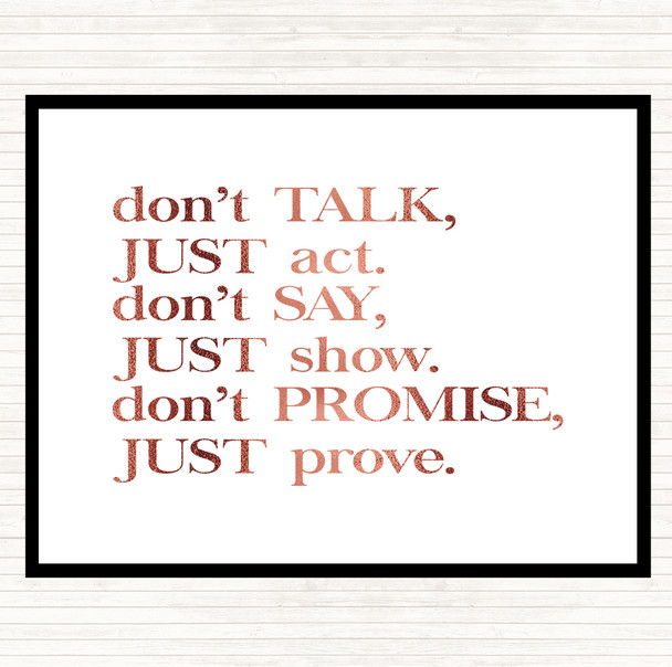 Rose Gold Don't Talk Quote Mouse Mat Rose Gold Don't Talk Quote Mouse Mat