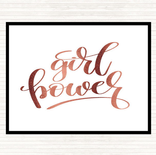Rose Gold Girl Power Quote Mouse Mat