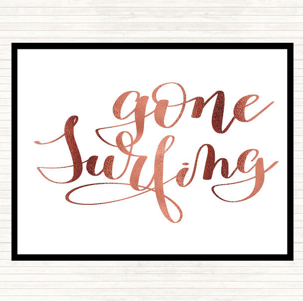 Rose Gold Gone Surfing Quote Mouse Mat