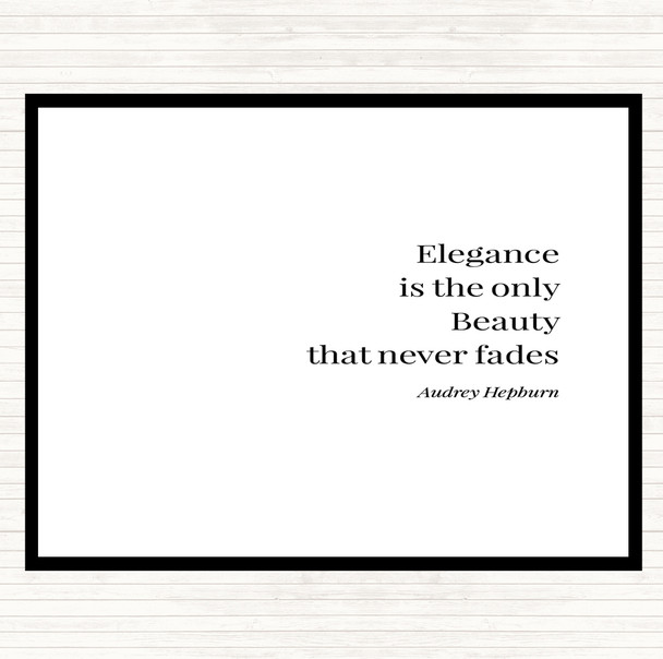 White Black Audrey Hepburn Elegance Quote Mouse Mat