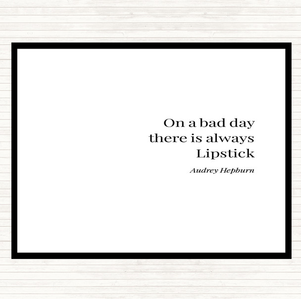 White Black Audrey Hepburn Lipstick Quote Mouse Mat