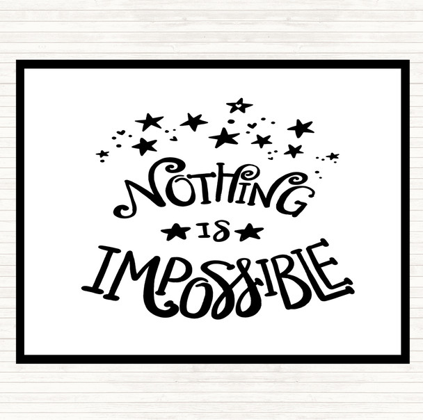White Black Impossible Unicorn Quote Mouse Mat
