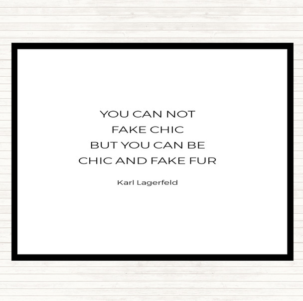 White Black Karl Fake Fur Quote Mouse Mat