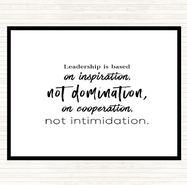 White Black Leadership Is Based Quote Mouse Mat