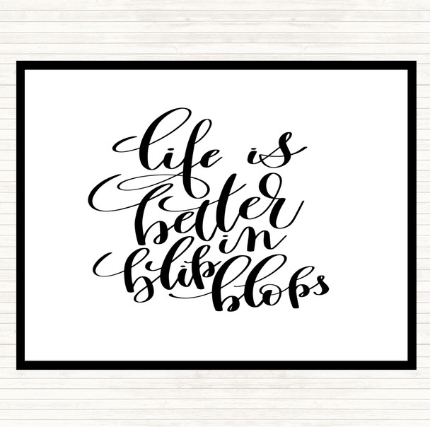 White Black Life Is Better In Flip Flops Quote Mouse Mat