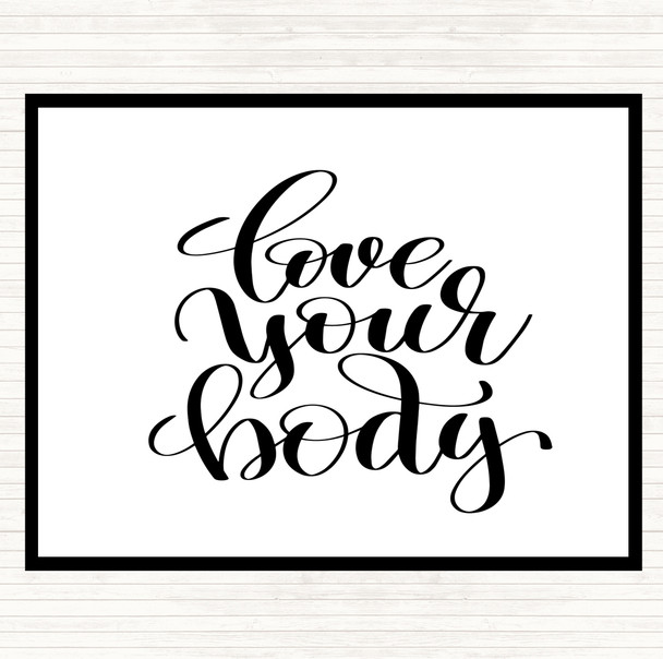 White Black Love Body Quote Mouse Mat
