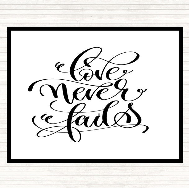 White Black Love Fail Quote Mouse Mat