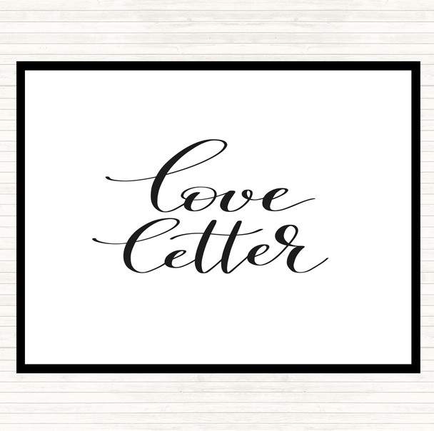 White Black Love Letter Quote Mouse Mat
