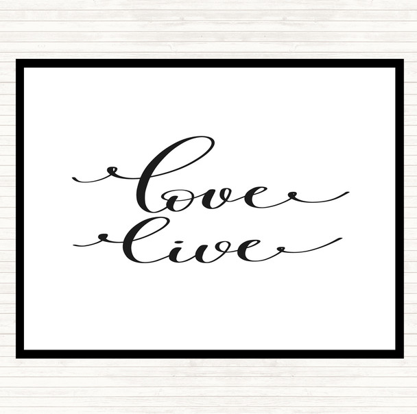 White Black Love Live Quote Mouse Mat