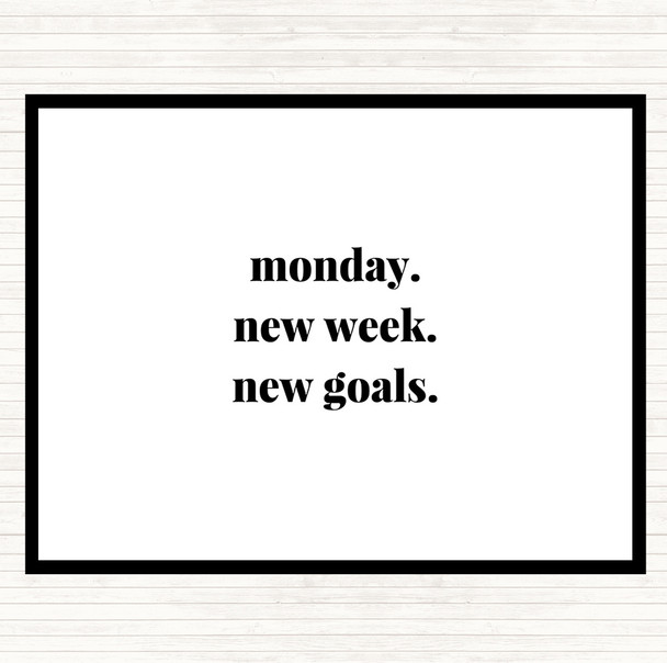 White Black Monday New Week New Goals Quote Mouse Mat