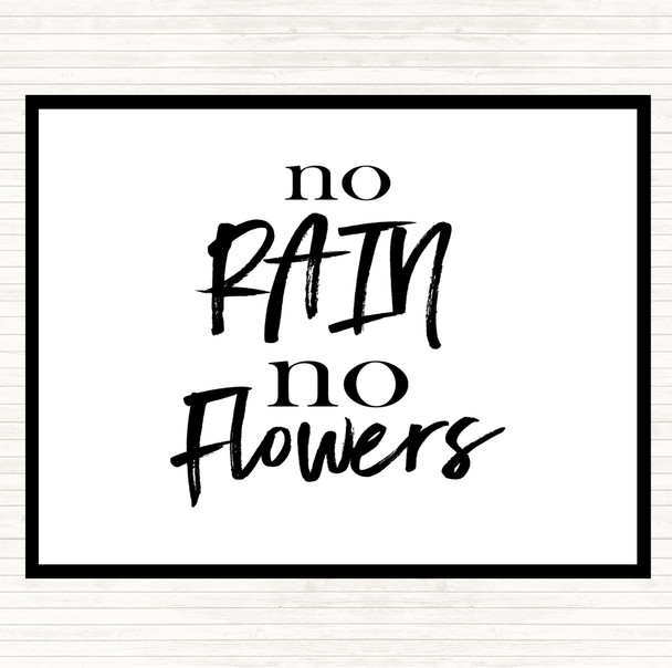 White Black No Rain Quote Mouse Mat