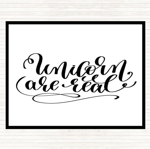 White Black Unicorn Are Real Quote Mouse Mat