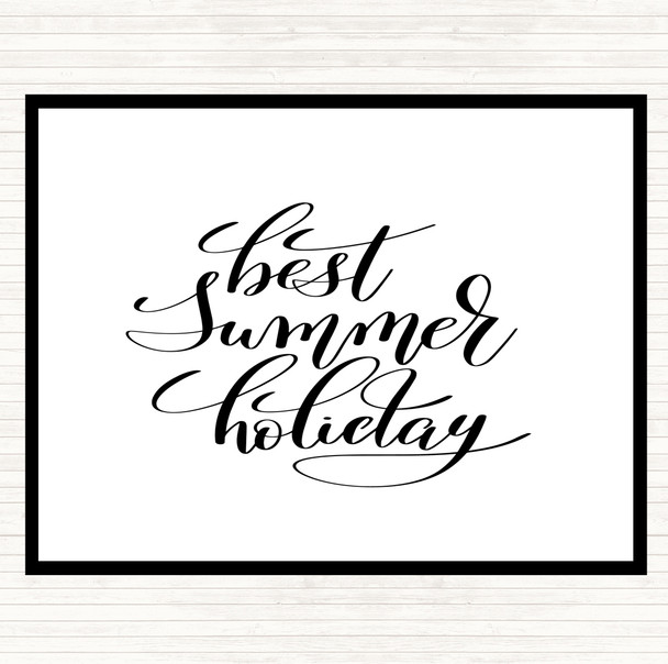 White Black Best Summer Holiday Quote Mouse Mat