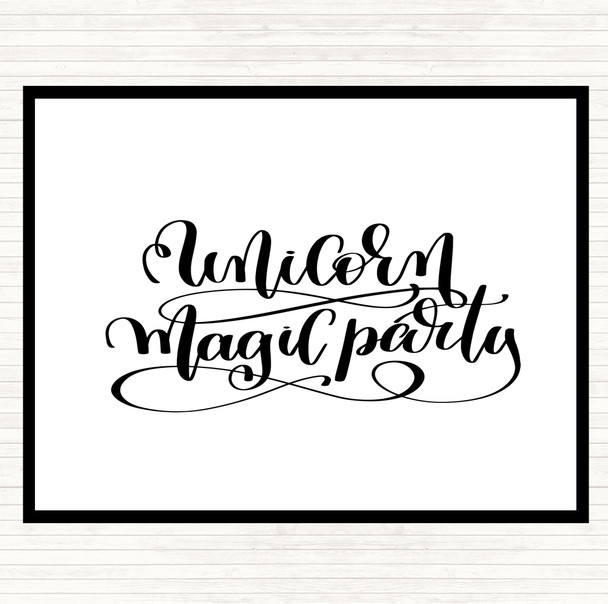 White Black Unicorn Party Quote Mouse Mat