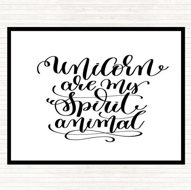 White Black Unicorn Spirit Animal Quote Mouse Mat