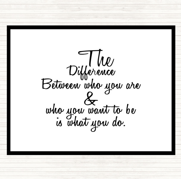 White Black Who You Are Quote Mouse Mat