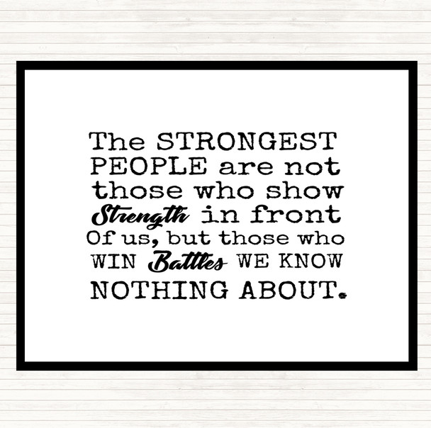 White Black Win Battles Quote Mouse Mat