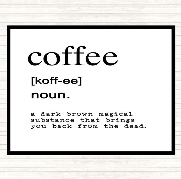 White Black Word Definition Coffee Quote Mouse Mat