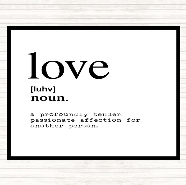 White Black Word Definition Love Quote Mouse Mat