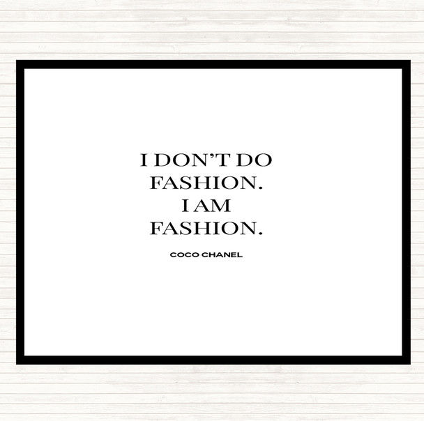 White Black Coco Chanel I Am Fashion Quote Mouse Mat