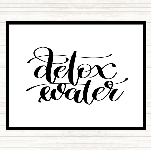 White Black Detox Water Quote Mouse Mat