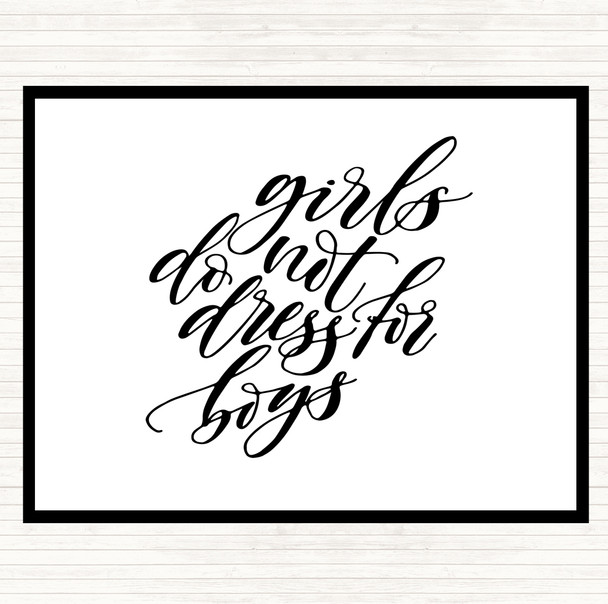 White Black Dress For Boys Quote Mouse Mat