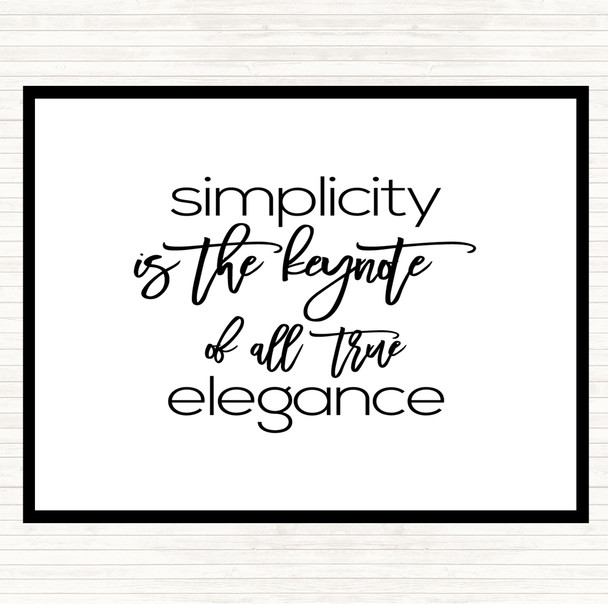 White Black Elegance Quote Mouse Mat