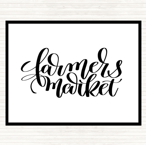 White Black Farmers Market Quote Mouse Mat