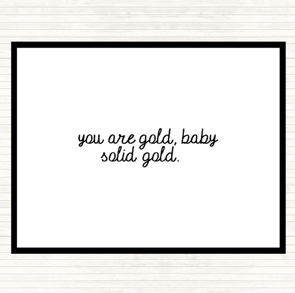 White Black Gold Baby Quote Mouse Mat
