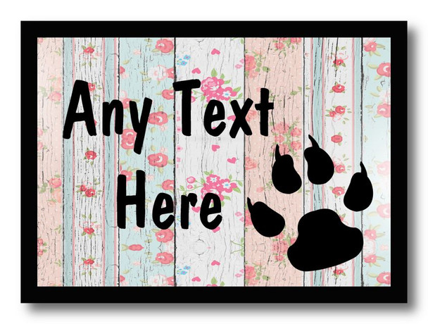 Paw print Shabby Wood Computer Mouse Mat
