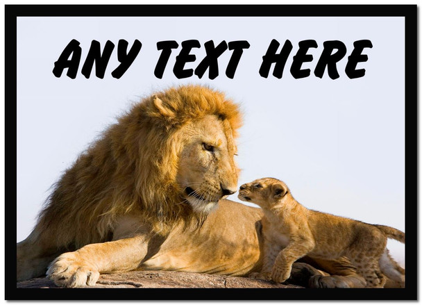 Lion And Cute Cub Computer Mouse Mat