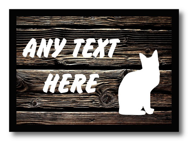 Dark Wood Cat Kitten Computer Mouse Mat