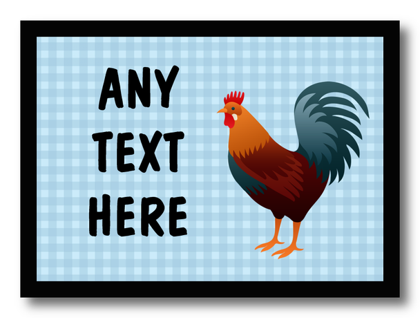 Blue Chequered Chicken Computer Mouse Mat