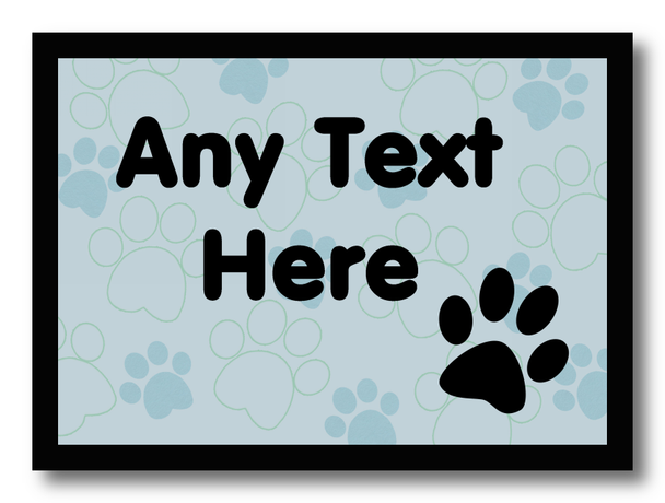Blue Dog Paw prints Computer Mouse Mat