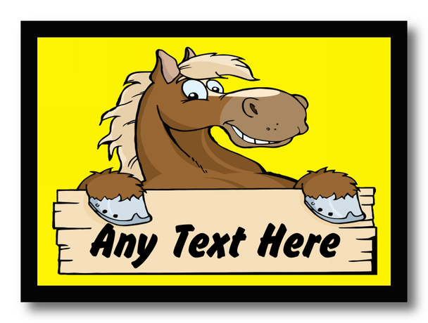 Cartoon Horse Yellow Computer Mouse Mat